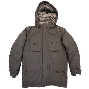 Eddie Bauer Slate Gray Goose Down Insulated Hooded Parka Jacket Men's‎ Size M